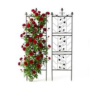 Treillis Relaxdays, Lot de 2, H x L 172 x 50 cm, métal, Support pour Plantes grimpantes, Jardin, Noir