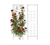 Treillis Relaxdays, Lot de 2, H x L 193 x 58 cm, métal, Tuteurs pour Plantes grimpantes et rosiers, Jardin, Noir