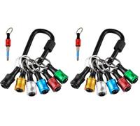 Treki 6pcs Porte-embouts à Main de Tournevis à Hex, 1/4 Adaptateur de Vis à Main de Foret Barre d'extension Portable avec Porte-Clés pour Extension Rapide et Dégagement Poignée de Perceuse (Lot de 2)