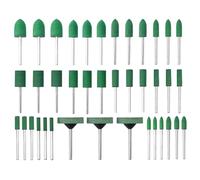Treki Lot de 39 petites têtes de polissage avec tige de 3 mm - Pointe de polissage multifonction en caoutchouc - Stylo de polissage monté pour meulage - Pour outils rotatifs, perceuses et accessoires