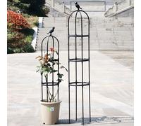 Trellis de support de plante élégant et durable avec ornement supérieur en forme d'oiseau, guide les vignes à pousser vers le haut, treillis de jardin résistant à la rouille, convient pour les vignes,