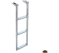 Tremolo Échelle télescopique en acier inoxydable à 3 niveaux Argent 30 x 37-87,5 cm