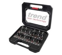 Trend 12 Piece Router Cutter Starter Set, 1/4 Inch Shank, Tungsten Carbide Tipped, Storage Case Included, SET/SS8X1/4TC