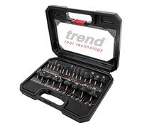 TREND Ensemble de démarrage de 24 fraises pour routeur, tige de 1/4 pouce, pointe en carbure de tungstène, étui de rangement inclus, SET/SS24X1/4TC