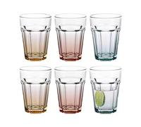 TREND FOR HOME Lot de 6 grands verres à cocktail Cuba Libre - 425 ml - Lot de 6 verres à cocktail - Design rétro - Collection GIGI - WATERCOLOR OMBRE - Lavage à la main