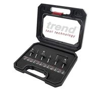 Trend Jeu de fraises débutant 6 pièces, queue 1/2 pouce, carbure tungstène | Inclut 6 fraises à défoncer à plaquettes carbure et coffret de rangement, pour bois tendres et durs, SET/SS11X1/2TC