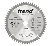 Trend Lame de Scie Circulaire Aluminium & Plastique, 184 mm de Diamètre, 16 mm d'Alésage, 58 Dents, TCT, 2,8 mm de Trait de Scie, -6° Crochet, CSB/AP18458