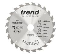 Trend Lame de scie circulaire bois 235 mm, 30 mm alésage, 24 dents TCT