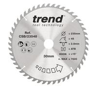 Trend Lame de scie circulaire bois, 235 mm, 48 dents, alésage 30 mm, TCT
