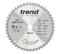 Trend lame de scie circulaire bois, 315 mm, alésage 30 mm, 48 dents | Coupe le bois avec un trait de scie de 3,2 mm et un angle de crochet de +15° pour une finition moyenne, CSB/31548