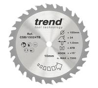 Trend lame de scie circulaire pour bois, 150 mm, 24 dents, alésage 10 mm