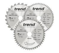 Trend - Lame de scie à onglet CraftPro 216 x 30 mm x 24T/48T/60T (Pack 3)