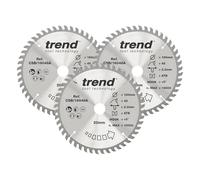 Trend lames de scie circulaire pour bois, 160 mm, 48 dents, lot de 3 | Inclut 3 lames pour des coupes nettes et précises dans le bois, 48 dents, crochet +15° et trait de scie 2,2 mm, CSB/160/3PK