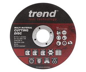 Trend Oxyde d'aluminium 115mm Grain 60, Disque de coupe multi-matériaux 2,5mm, Lame de 1mm, AD/C115/1/MM, Lot de 10