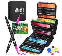 TrendGate Feutres Coloriage Adulte, 192 Couleurs Aquamarker Feutre Stylos | Double Pointe Fine et Pinceau, Feutre Aquarelle avec Livre de Coloriage, Séchage Rapide, pour Dessin, Mandalas, Calligraphie