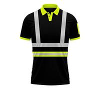 trending babz Mens New Hi Vis High Visibility Safety Work Wear Short Sleeve 2 Tone Contrast Polo Shirts Top S-2XL
