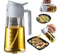 TrendPlain Spray Huile Cuisine 470ml - Vaporisateur Huile Air Fryer 2-en-1 pour Cuisson, Salades, Vinaigre et Accessoire Cuisine (1 pièce, Cendré)