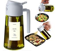 TrendPlain Spray Huile Cuisine 470ml - Vaporisateur Huile Air Fryer 2-en-1 pour Cuisson, Salades, Vinaigre et Accessoire Cuisine (1 pièce, Cendre - 1)