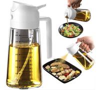 TrendPlain Spray Huile Cuisine 470ml - Vaporisateur Huile Air Fryer 2-en-1 pour Cuisson, Salades, Vinaigre et Accessoire Cuisine (1 pièce, Blanc - 1)