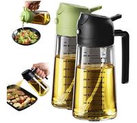 TrendPlain Spray Huile Cuisine 470ml - Vaporisateur Huile Air Fryer 2-en-1 pour Cuisson, Salades, Vinaigre (1 pièce, Noir & Vert)