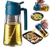 TrendPlain Spray Huile Cuisine 470ml - Vaporisateur Huile Air Fryer 2-en-1 pour Cuisson, Salades, Vinaigre et Accessoire Cuisine (1 pièce, Marine)