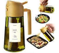 TrendPlain Spray Huile Cuisine 470ml - Vaporisateur Huile Air Fryer 2-en-1 pour Cuisson, Salades, Vinaigre et Accessoire Cuisine (1 pièce, Jaune - 1)