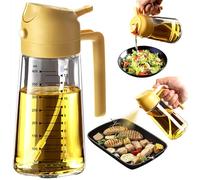 TrendPlain Spray Huile Cuisine 470ml - Vaporisateur Huile Air Fryer 2-en-1 pour Cuisson, Salades, Vinaigre et Accessoire Cuisine (1 pièce, Jaune)