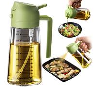 TrendPlain Spray Huile Cuisine 470ml - Vaporisateur Huile Air Fryer 2-en-1 pour Cuisson, Salades, Vinaigre et Accessoire Cuisine (1 pièce, Vert)