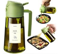 TrendPlain Spray Huile Cuisine 470ml - Vaporisateur Huile Air Fryer 2-en-1 pour Cuisson, Salades, Vinaigre et Accessoire Cuisine (1 pièce, Vert-1)