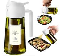 TrendPlain Spray Huile Cuisine 470ml - Vaporisateur Huile Air Fryer 2-en-1 pour Cuisson, Salades, Vinaigre et Accessoire Cuisine (1 pièce, Blanc-1)