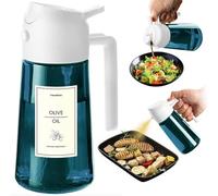 TrendPlain Spray Huile Cuisine 470ml - Vaporisateur Huile Air Fryer 2-en-1 pour Cuisson, Salades, Vinaigre et Accessoire Cuisine (1 pièce, Blanc)