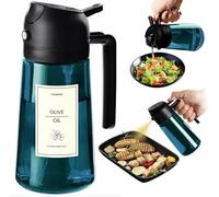 TrendPlain Spray Huile Cuisine 470ml - Vaporisateur Huile Air Fryer 2-en-1 pour Cuisson, Salades, Vinaigre et Accessoire Cuisine (1 pièce, Noire - 2)