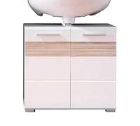 trendteam smart living 1280-301-41 Meuble sous lavabo Mezzo en chêne Clair Rugueux/Blanc ultrabrillant LxHxP 60 x 56 x 34 cm