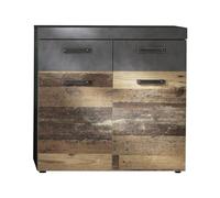 trendteam smart living Armoire à Chaussures avec Beaucoup d'espace de Rangement, Indy, 90 x 89 x 34 cm, Vieux Bois NB, Gris Graphite Matera