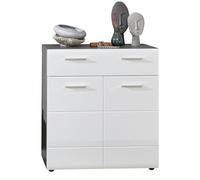 trendteam smart living Armoire à chaussures Line - 80 x 87 x 35 cm - Façade : blanc brillant - Corps : mélamine Sardegna avec beaucoup d'espace de rangement