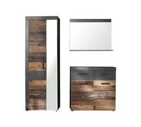 trendteam smart living - Armoire combinée 3 pièces - Armoire - Indy - Dimensions d'assemblage (LxHxP) 170 x 192 x 34 cm - Couleur Gris Graphite Matera avec Vieux Bois - 187991723
