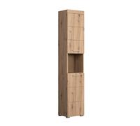 trendteam smart living - Armoire de Salle de Bain Haute - Salle de Bain - Amanda - Dimensions d'assemblage (LxHxP) 37 x 190 x 31 cm - chêne coloré - 139310392