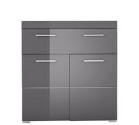 trendteam smart living Armoire de Toilette avec Rangement, Matériau en Bois, Gris Brillant, 73 x 79 x 103 cm
