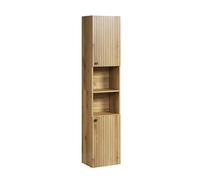 trendteam smart living - Armoire Haute - Salle de Bain - PureBliss - Dimensions de Montage (LxHxP) 40 x 186 x 31 cm - Couleur chêne Evoke avec rainures Noires - 233710142