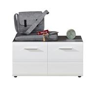 trendteam smart living - Banc de Commode à Chaussures - Armoire - Ligne - Dimensions d'assemblage (LxHxP) 80 x 41 x 35 cm - Couleur Sardegna Argent fumé avec Blanc - 189831003