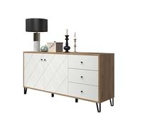 trendteam smart living - Buffet Commode Meuble TV - Salon - Tactile - Taille d'assemblage (LxHxP) 183 x 76 x 40 cm - Couleur chêne Artisanal avec Blanc - 210287207