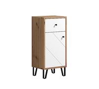 trendteam smart living - Commode de Salle de Bain - Salle de Bain - Tactile - Taille d'assemblage (LxHxP) 36 x 79 x 29 cm - Couleur chêne Artisanal avec Blanc - 210280207