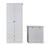 trendteam smart living Ensemble de 2 porte-manteaux combinés avec un grand espace de rangement Blanc 177 x 196 x 41 cm