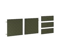 trendteam smart living - Ensemble de 5 Portes et tiroirs pour Buffet - Salon - Sentra - Taille 60 x 60 x 2 cm (Porte) & 60 x 20 x 2 cm (SK) - Couleur Vert foncé - 224087082
