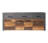 trendteam smart living IndyWohnen:KO.GraphitGrauMatera-OldWood, FR.Old Wood, Abs.Graphit Grau Matera NB,Sideboard buffet de salon avec beaucoup d'espace de rangement, Gris/Graphite, Weiß, 178 x 77 x 188 cm