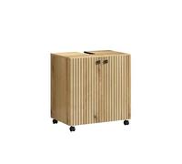 trendteam smart living - Meuble sous-Vasque à roulettes - Salle de Bain - PureBliss - Dimensions de Montage (LxHxP) 60 x 64 x 42 cm - Couleur chêne Evoke avec rainures Noires - 233730342