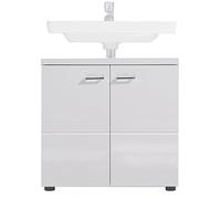 trendteam smart living Meuble sous-Vasque pour Salle de Bain Nightlife, 65 x 63 x 35 cm en Blanc Brillant avec Beaucoup d'Espace de Rangement
