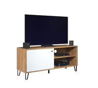 trendteam smart living - Meuble TV lowboard Meuble TV - Salon - Tactile - Taille d'assemblage (LxHxP) 123 x 56 x 40 cm - Couleur chêne Artisanal avec Blanc - 210232007