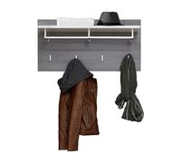 trendteam smart living - Panneau de Garde-Robe - Armoire - Ligne - Dimensions d'assemblage (LxHxP) 80 x 40 x 28 cm - Couleur Sardegna Argent fumé avec Blanc - 189844403