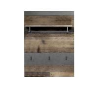 trendteam smart living Panneau Mural de Robe avec étagère, Triangle pour Vetements et Boutons de vestiaire, Indy, 80 x 106 x 28 cm, Vieux Bois NB, Graphite Gris Matera